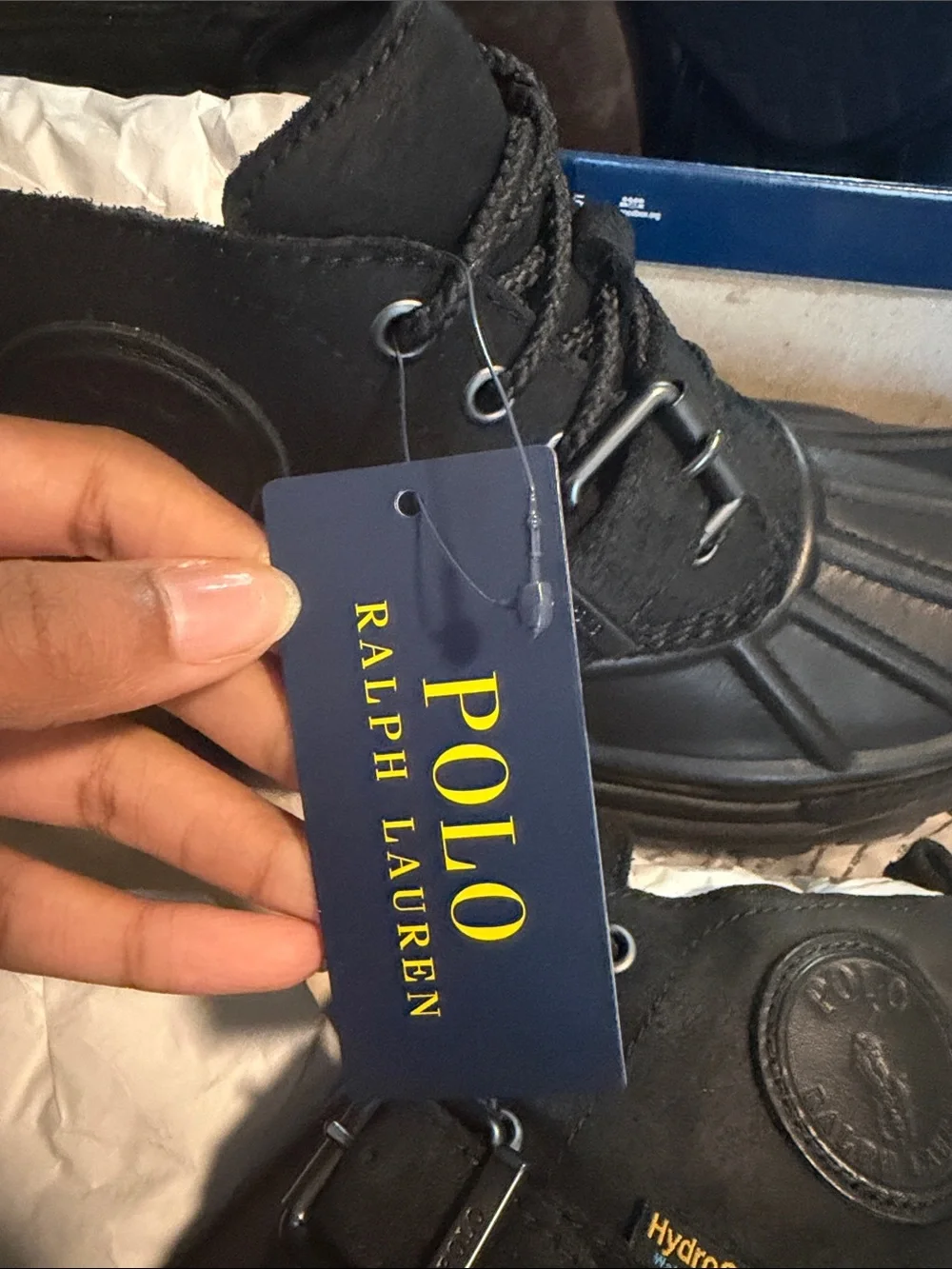 ** BRAND NEW ** Polo by Ralph Lauren Men’s Black Waterproof Hiker Boots